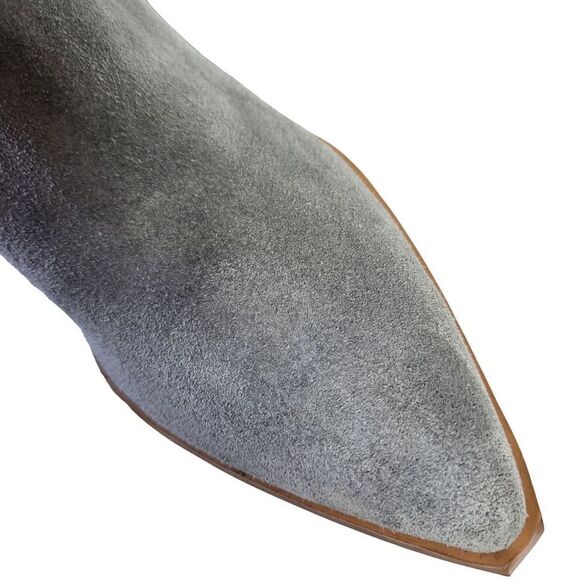 Marc Fisher Gray Suede Pointed Toe Western Block Heel Ankle Boot Size 8.5 - Picture 16 of 16